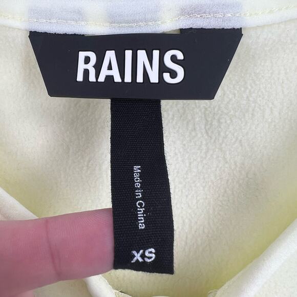 Rains Unisex Fleece Zip Close Jacket Yellow Size XS - Picture 6 of 7